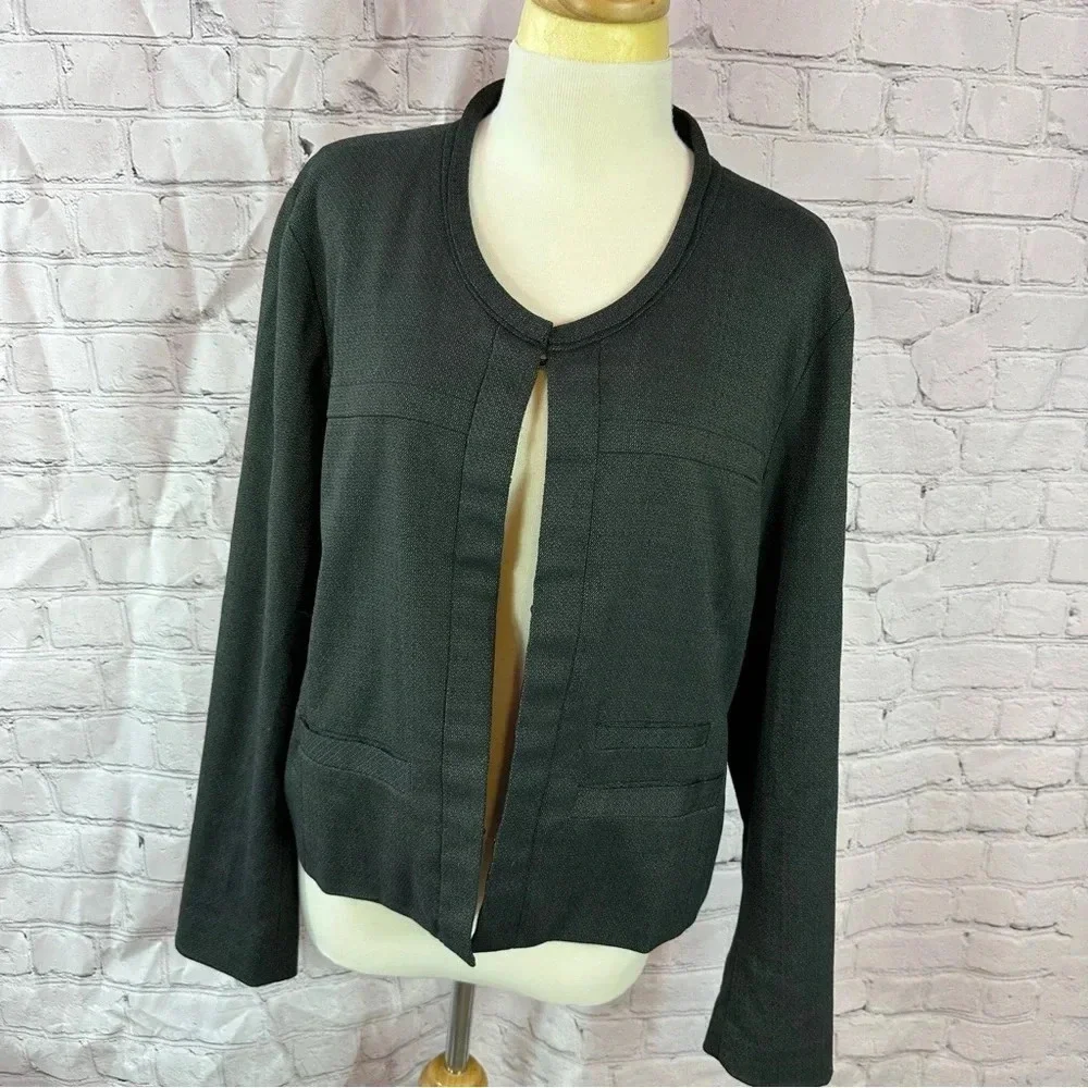 coldwater creek black blazer jacket sz XL 18 preppy professional